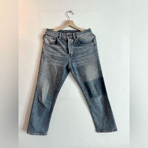 6397 Cropped Straight Leg Removed Patch Button Fly
